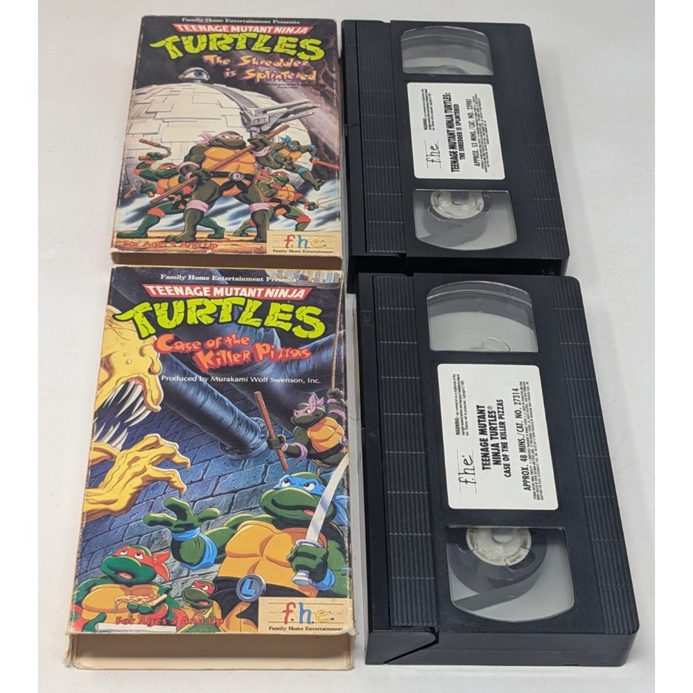 VIntage Teenage Mutant Ninja‎ Turtles Cartoon VHS Lot KIller Pizzas Shredder 80s